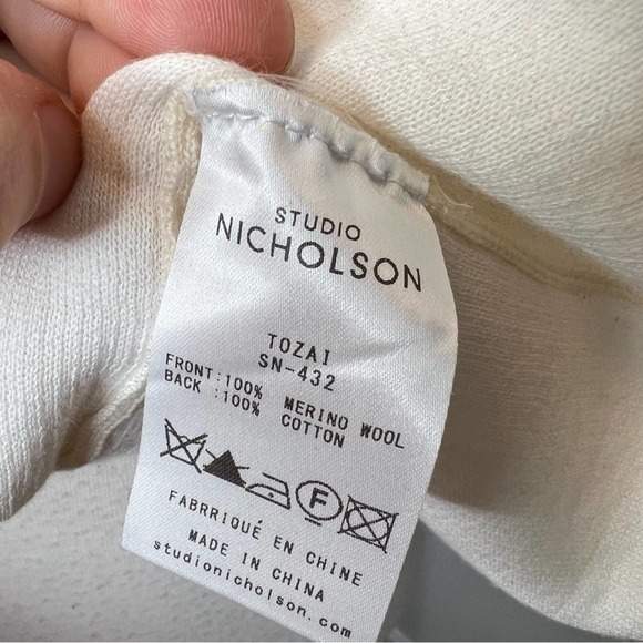 NWT Studio Nicholson Tozal Side Slit Sweater Top Ivory Small - Picture 6 of 10